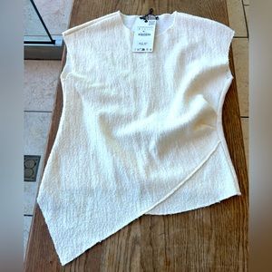 Zara Asymmetrical Top Cream Size S
